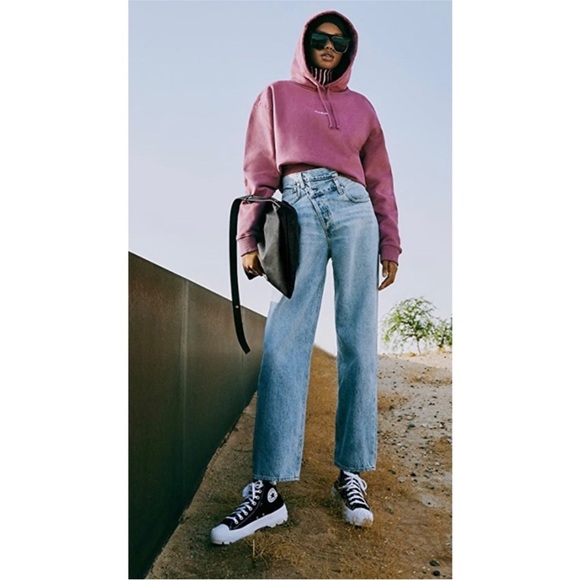 Agolde criss cross high waisted Jean in suburbia NEW